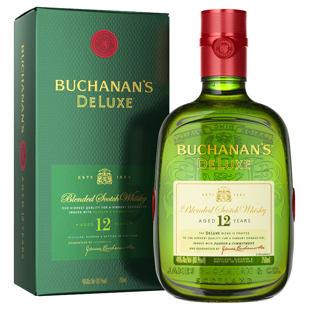 and 12 – Mega Years Scotch Aged Whisky Buchanan\'s 750mL Blended Wine DeLuxe Spirits