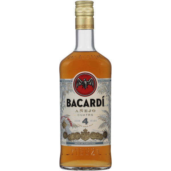 Bacardi Anejo Cuatro 4 Year Gold Rum 750mL - Crown Wine and Spirits