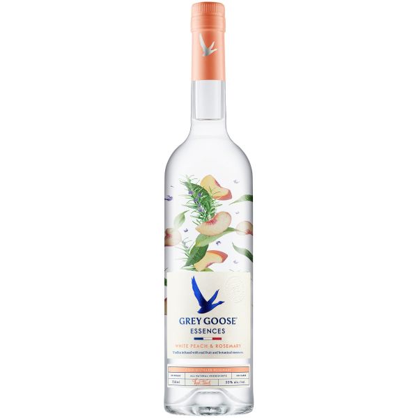 Grey Goose Essences White Peach And Rosemary Vodka With Natural Flavors 750mL - Crown Wine and Spirits