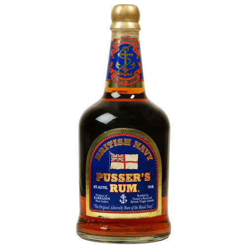 Pussers Rum British Navy Blue Label 84 Proof 750mL - Crown Wine and Spirits