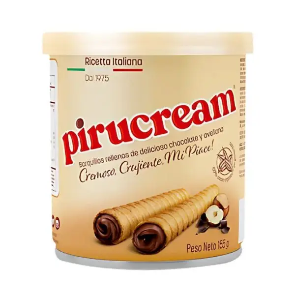 PIRUCREAM Rolled Wafer Filled With Chocolat 155 gr