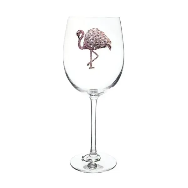 QUEENS JEWELS Wine Glass Flamingo