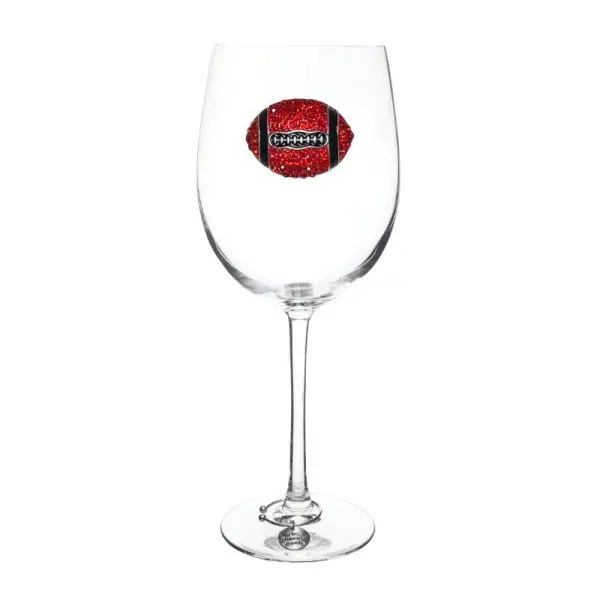 QUEENS JEWELS Wine Glass Football